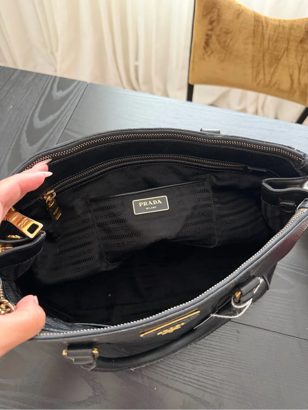 Prada Black Saffiano Tote Bag